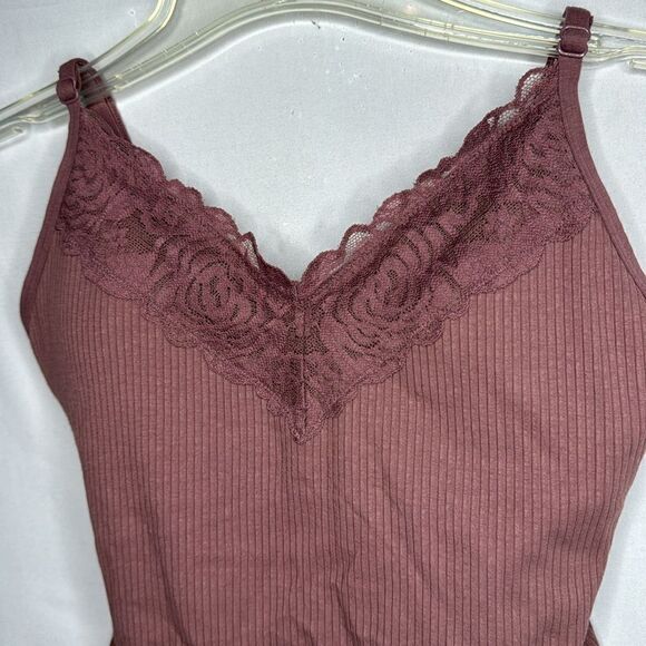 Victoria Secret Pink Lace/Ribbed Bodysuit. Size Medium. - Picture 2 of 8
